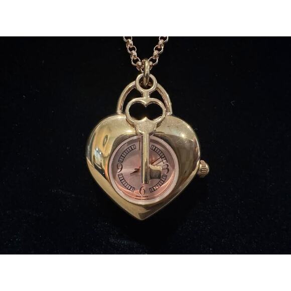 Milor Italy Bronze Watch Necklace Link Key to My Heart Watch - Picture 2 of 3